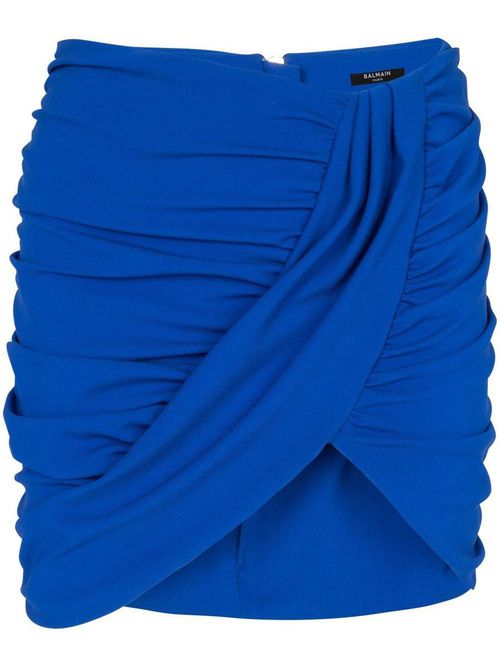 Draped Jersey Mini Skirt