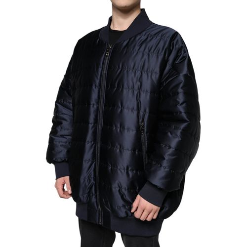 Quilted Nylon Bomber Jacket — Navy