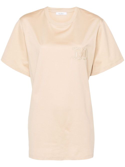 Mango logo-embroidered T-shirt - Neutrals