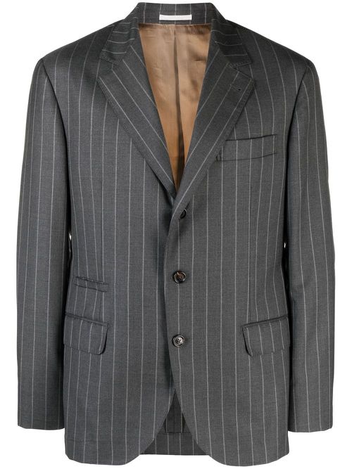 Chalk-Stripe wool blazer - Grey