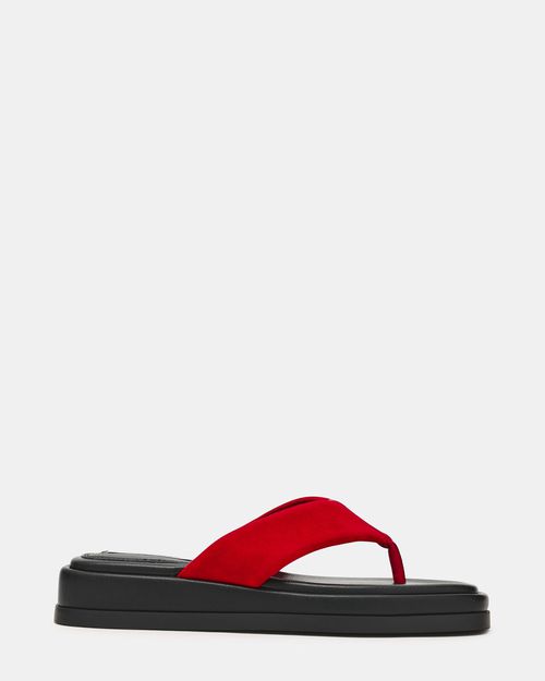 Steve Madden Women's Bella Thong Sandals - Red Suede