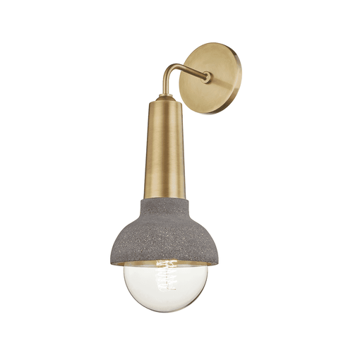 Aged Brass One Light Wall Sconce from the Macy Collection
