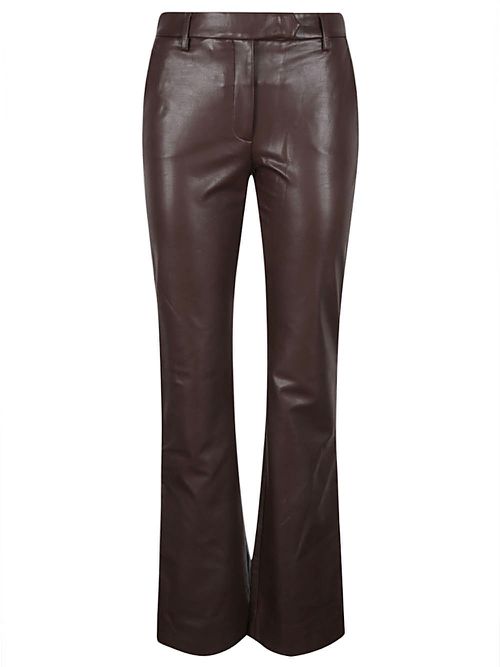 Faux Leather Flared Trousers
