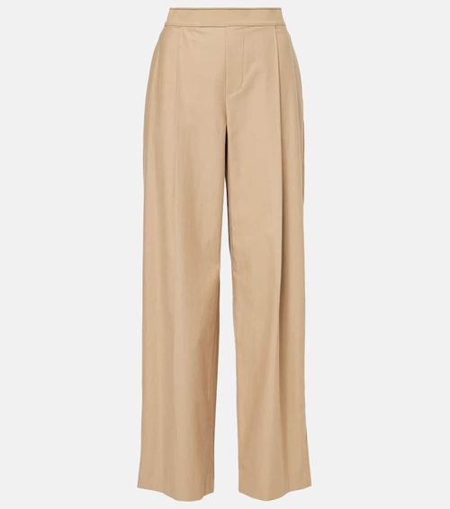 Cotton and wool wide-leg pants