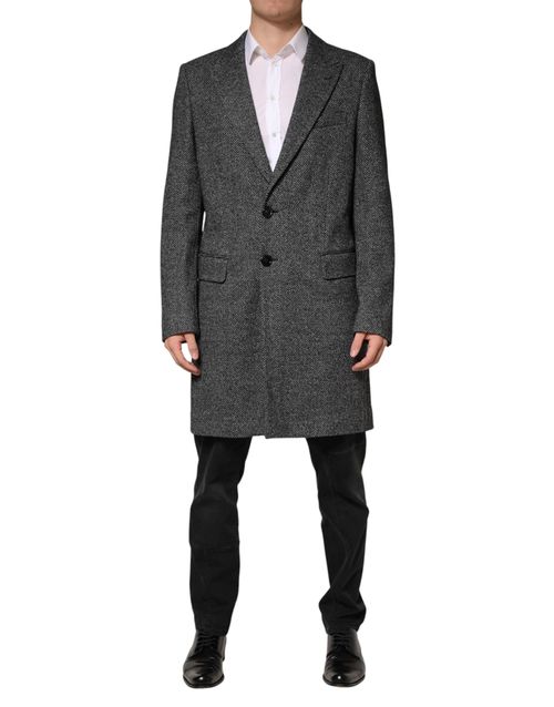 Wool Blend Trench Coat — Gray