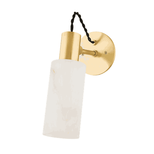 Aged Brass One Light Wall Sconce from the Malba Collection