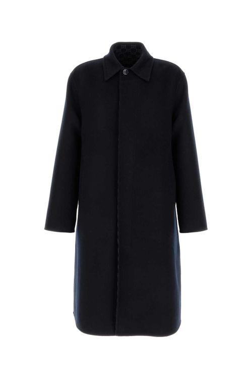 Wool Blend Coat — Navy