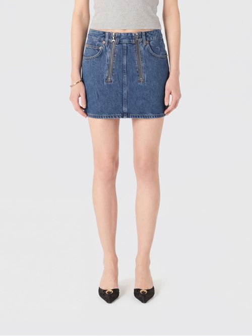 Skirt Woman color Gnawed Blue