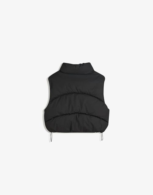 Cropped puffer gilet in black