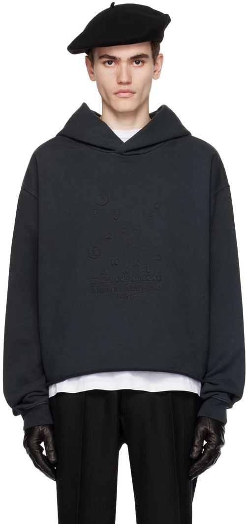 Maison Margiela Black Embroidered Hoodie