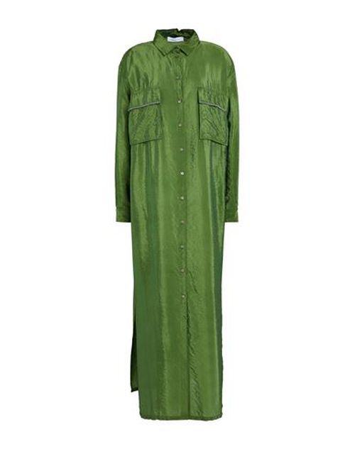 Fabiana Filippi Woman Maxi dress Military green Size 4 Cotton, Polyester, Ecobrass