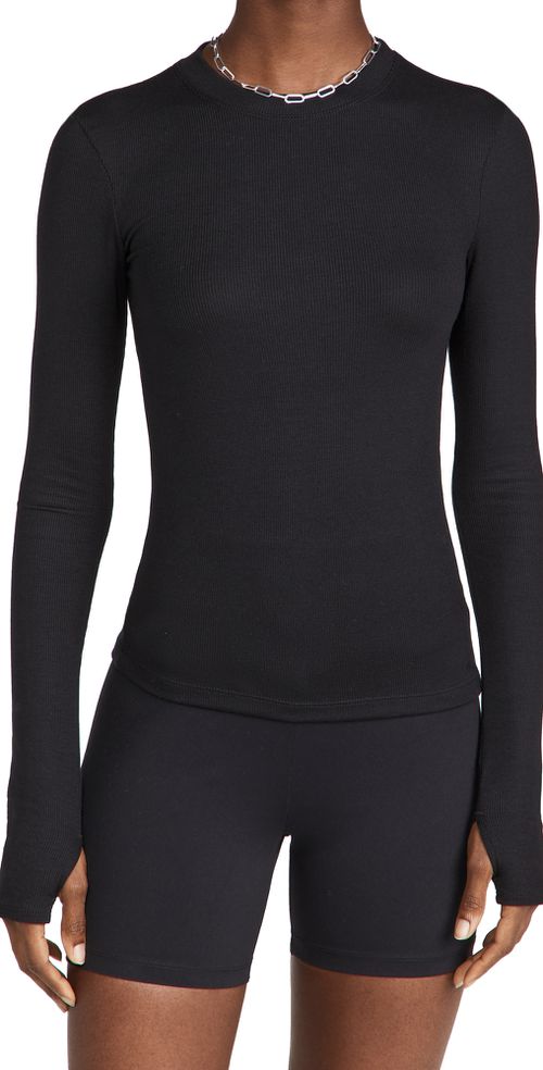 Louise Rib Long Sleeve Black 