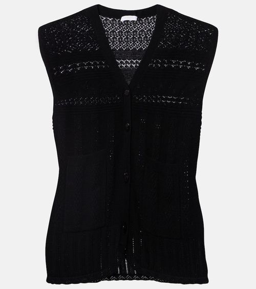 Mixte pointelle wool and cashmere sweater vest