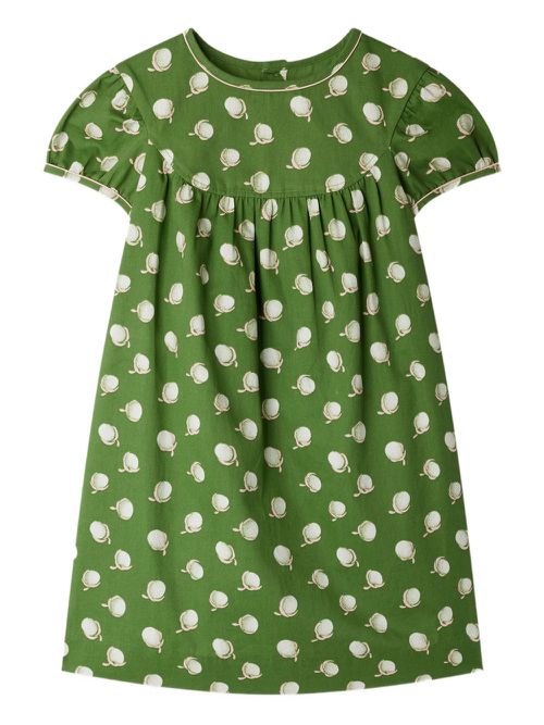 Graphic-print cotton dress - Green