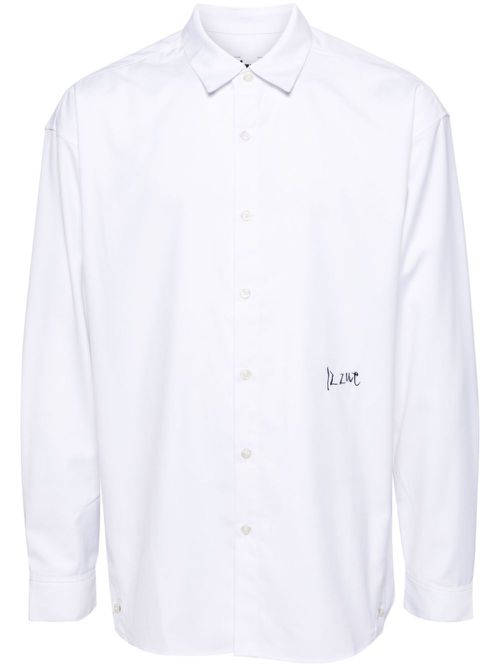 Side button detailing shirt - White