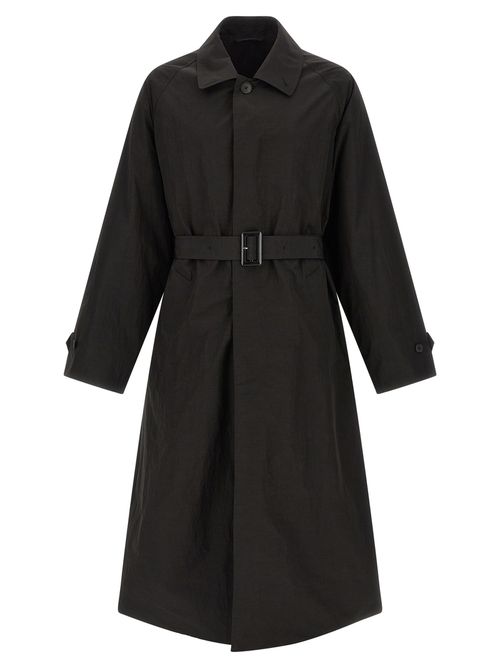Technical Fabric Trench Coat Black Polyester Nylon Cotton Coats - Men