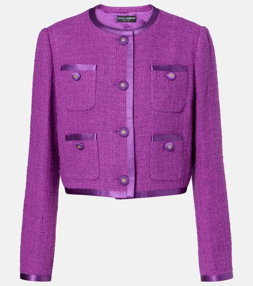 Cotton and silk-blend tweed jacket