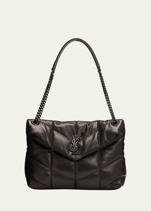 Lou Puffer Medium YSL Shoulder Bag in Quilted Leather
