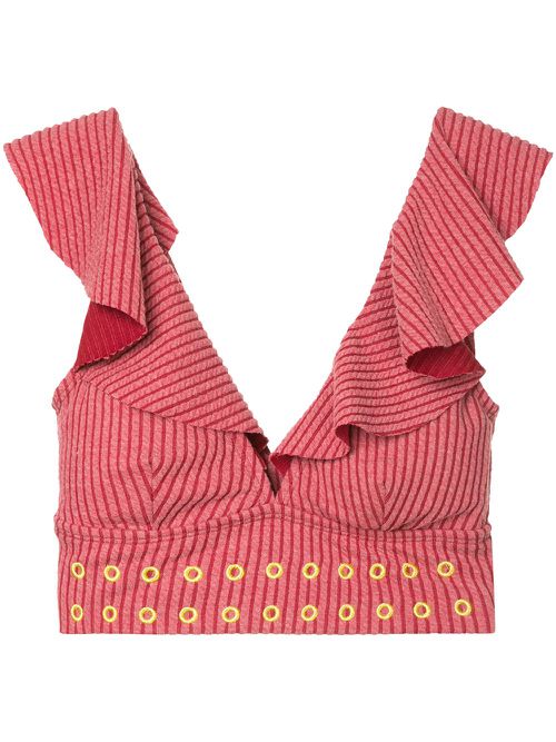 Sunrise ruffled bikini top - Red