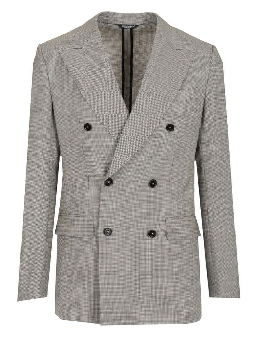 Linen Double-Breasted Jacket Jackets Grey