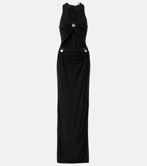 Duo Bezel Quartz jersey maxi dress