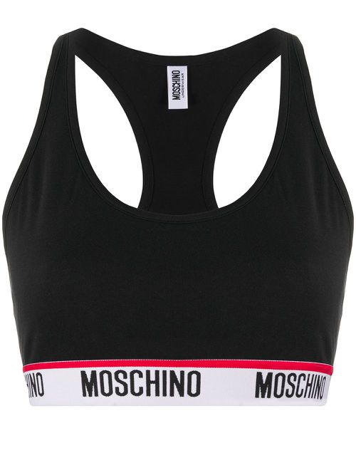 Logo-tape sports bra - Black