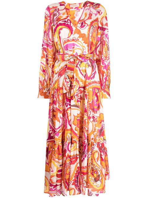 Abstract-print dress - Orange