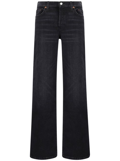 Logo-patch wide-leg jeans - Black