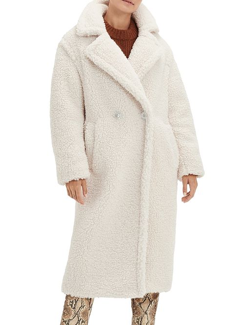 Women's Gertrude Long Teddy Coat - Winter White