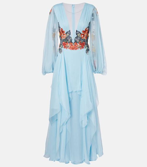 Floral silk gown