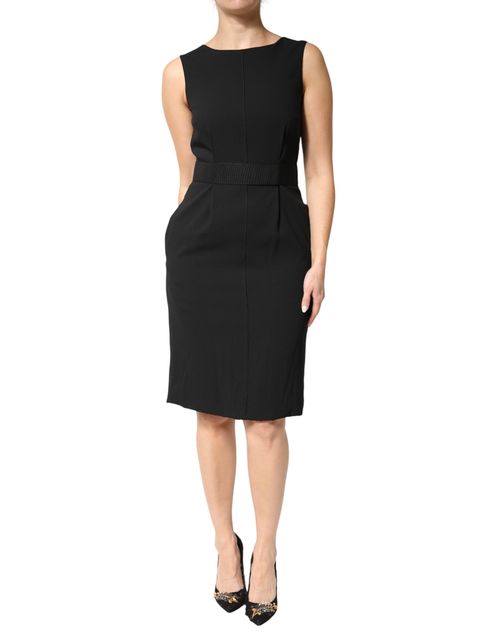 Sleeveless Sheath Dress — Black