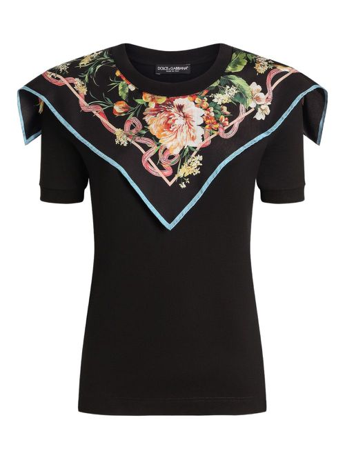 Cotton-silk t-shirt - Black