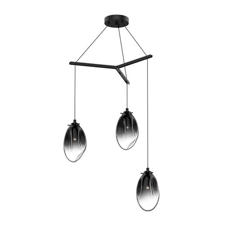 Liquid 3-Light 12" Pendant Light in Satin Black