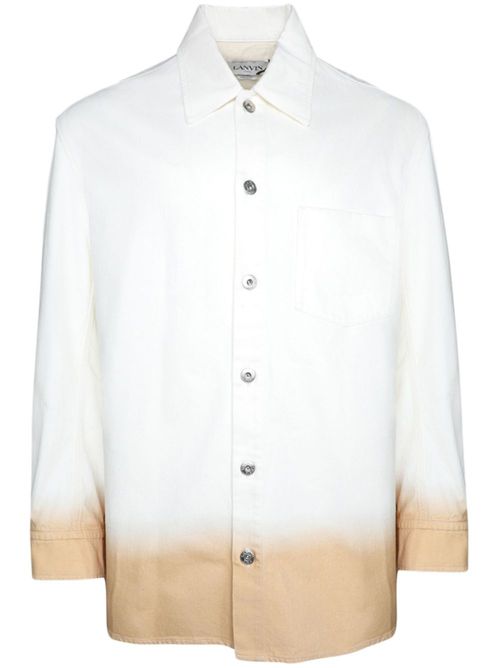 Gradient-effect drop-shoulder shirt - White