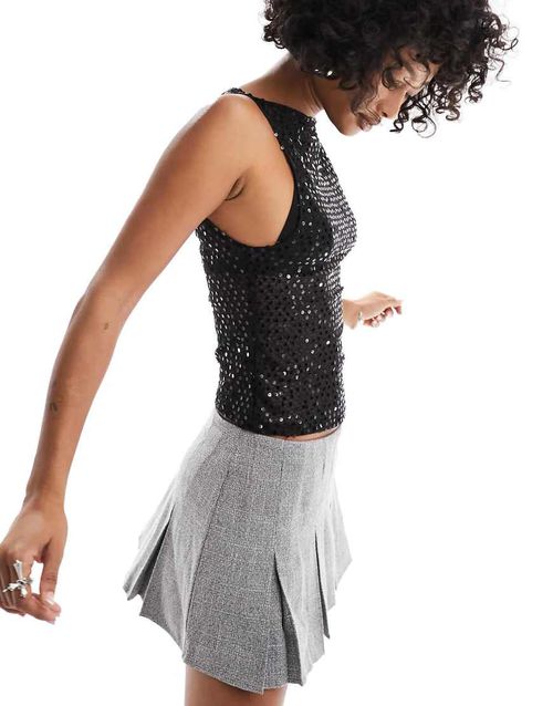 Dudley sequin vest in black
