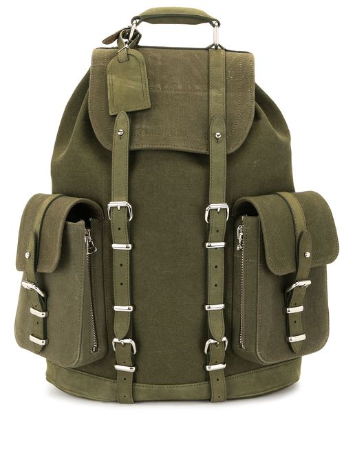 Utility-style canvas backpack - Green