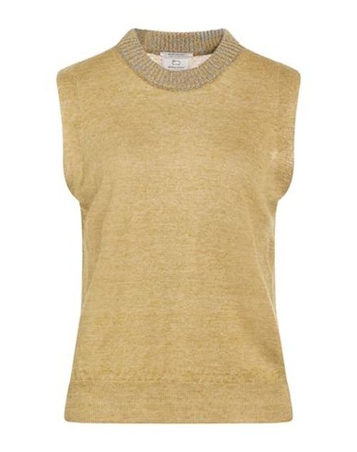 Woman Sweater Khaki Size L Linen, Cotton