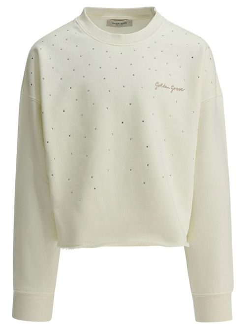Mini Raw-Cut Hem Sweatshirt with Embroidered Logo