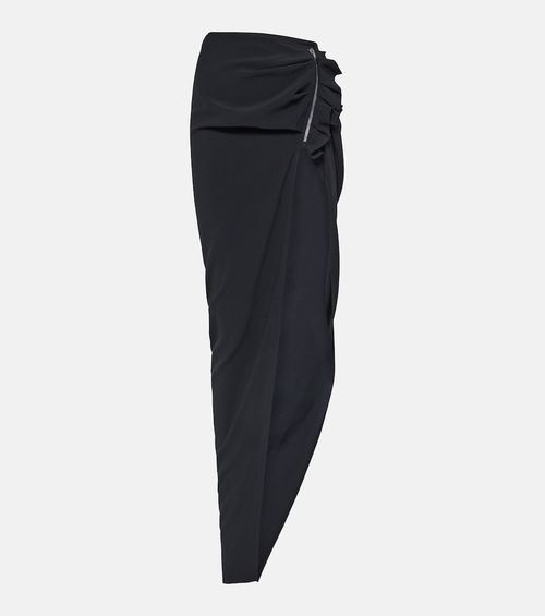 High-rise asymmetric maxi skirt