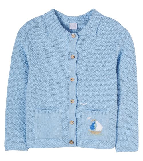Embroidered cotton cardigan
