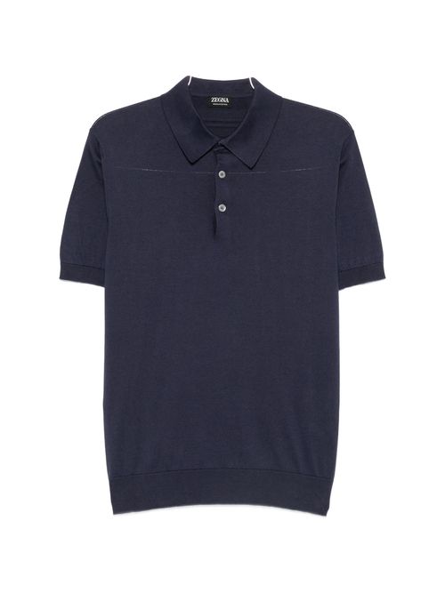 Regular Fit Cotton Polo Shirt with Ribbed Cuffs & Hem