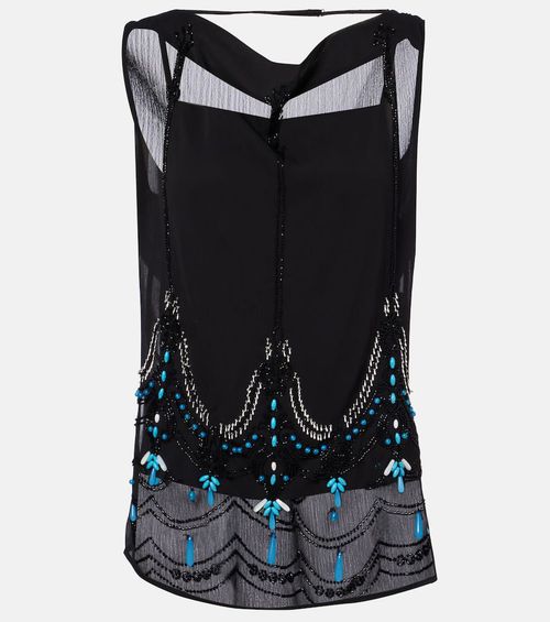 Beaded jersey top