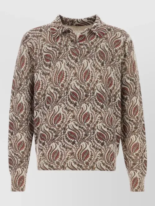 Etro - wool polo shirt paisley pattern knit