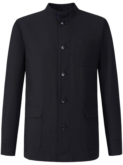 Button-up cotton jacket - Black