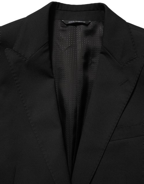 Virgin Wool-Blend Single-Breasted Blazer — Black