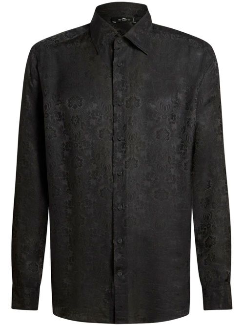 Jacquard silk shirt - Black