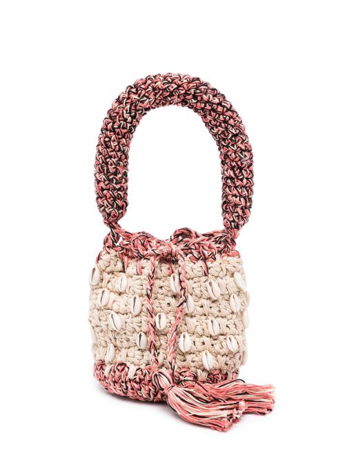 Shell-embellished mini bag - Neutrals