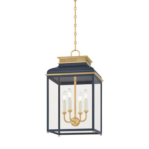 Aged Brass Distressed Bronze Lantern from the Houghton Collection