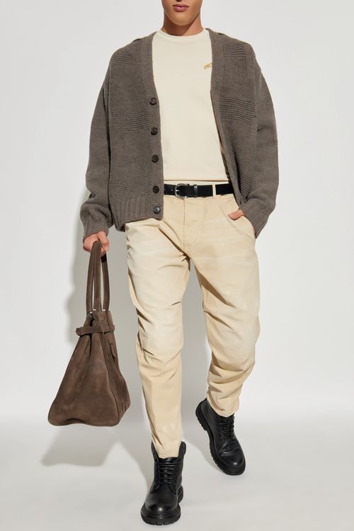Wool Cardigan, Men's, Brown