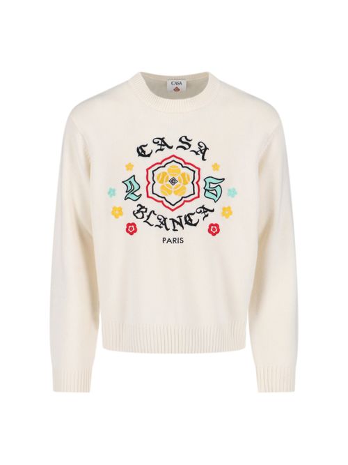 Men's Light & Natural Merino Wool Embroidered Sweater